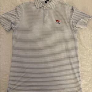 LACC US OPEN Peter Millar White and Blue Striped Polo